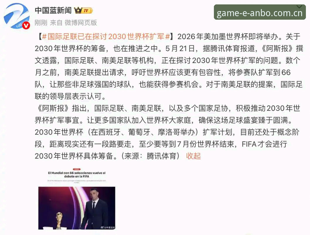 世界杯扩军至66队操作教程：从历史演变看中国男足参赛机遇